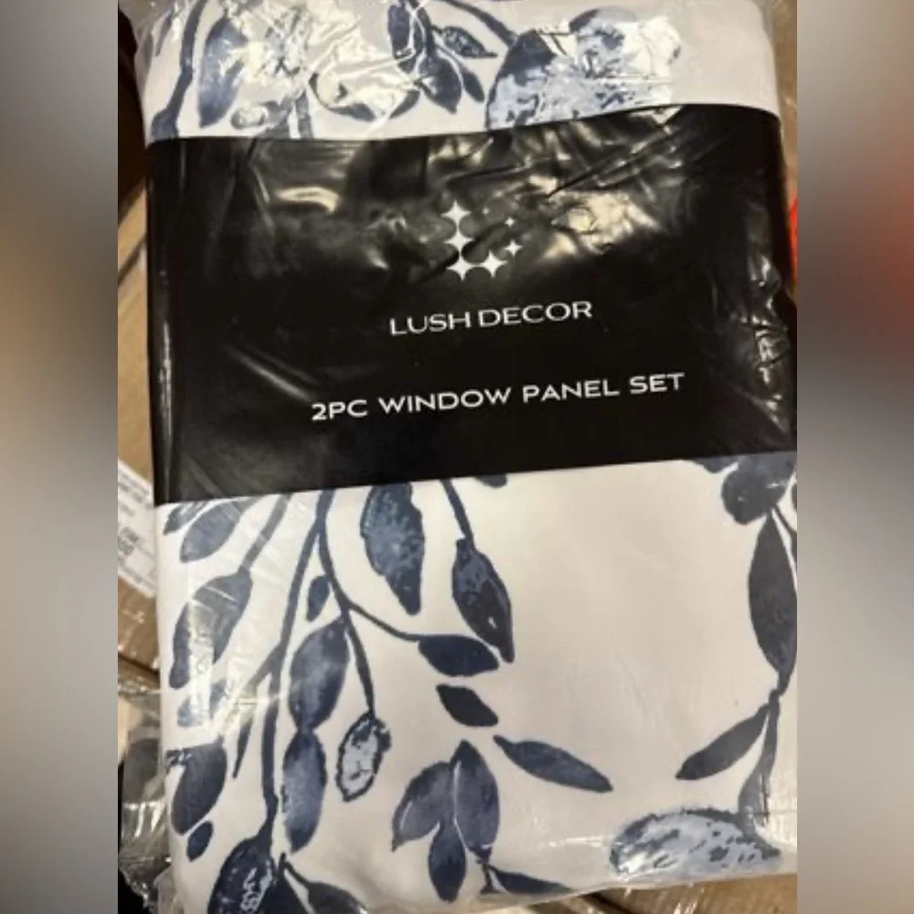 Lush Decor Tanisha Curtains Light Filtering Window Panel Pair Floral Vine Print - Picture 3 of 4